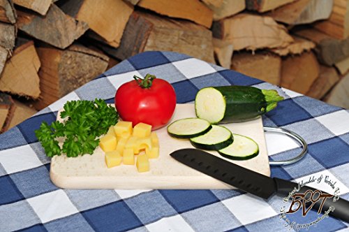 Grand Planche à Découper, Planche à petit-déjeuner, planche à découper bois hêtre, massive, env. 16 mm haute qualité forte Planche en bois avec anse Naturel, chromé avec des bords arrondis carrée, dimensions?: env. 27 cm x 15 cm que temps Pain Grillé Planche Plateau à Repas, Bayerisches brettl, nouveau massive Planches à découper, planche à steak, planche à steak, jambon Assiettes 4251200217347 BTV Ölbaum
