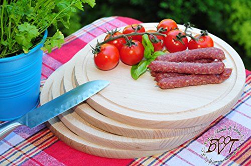 Planche de bois de hêtre Épaisseur 15 mm rond a...