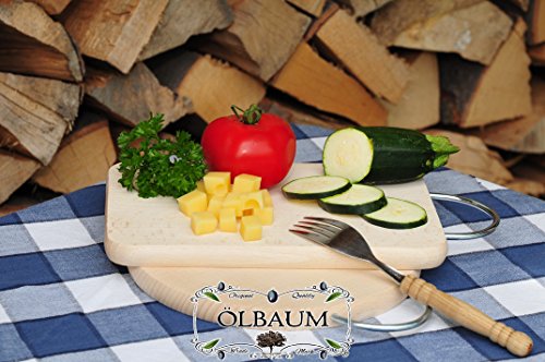 Planche en bois avec anse Naturel Chromé 2 Pièc...