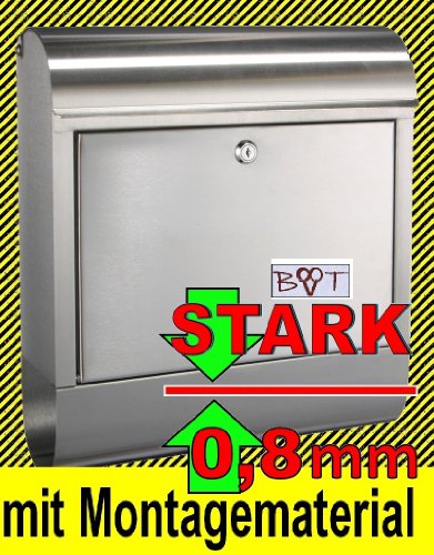 Premium Boîte aux lettres XXL avec emplacement pour journaux & Catalogue fente + Verrou de sécurité, laquage massif avec extra protection contre la rouille XXL au design classique avec Journal et le catalogue einwurf env. 41 cm x 37 cm + 10 cm, en acier inoxydable Argent classique et avec revêtement en poudre wetterfester Kombi XXL Edelstahl RD Silber 4251200220392 BTV Premium Boîte aux lettres XXL avec emplacement pour journaux & Catalogue fente + Verrou de sécurité, laquage massif avec extra protection contre la rouille XXL au design classique avec Journal et le catalogue einwurf env. 41 cm x 37 cm + 10 cm, en acier inoxydable Argent classique et avec revêtement en poudre wetterfester Kombi XXL Edelstahl RD Silber 4251200220392 BTV