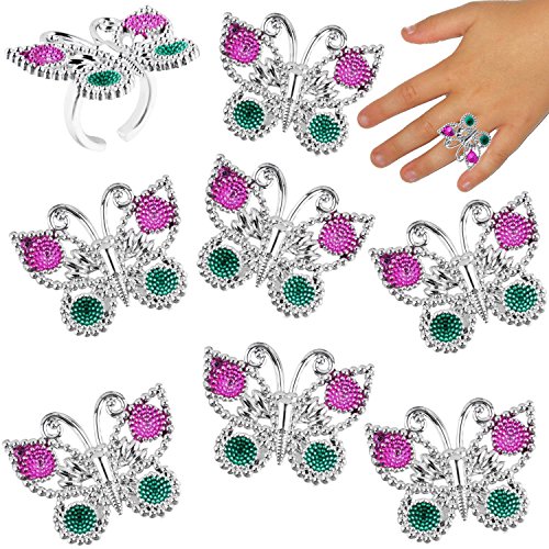 German Trendseller® - 6 x bagues avec papillons...