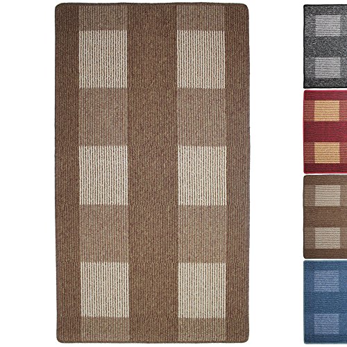 PROHEIM Tapis de couloir Tapis 67 x 120 et 67 x 200 cm Pont d'entretien et robuste - Couleur et taille au choix, marron, 67 x 120 cm code EAN 4251212837434 