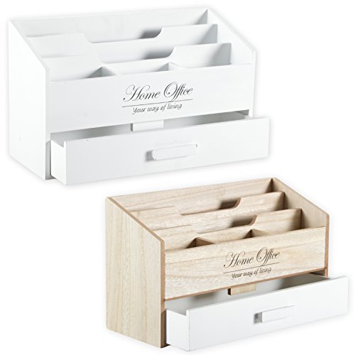 Druline Boîte aux lettres Home Office Letter Box Porte-lettres Organiseur en bois style shabby chic naturel code EAN 4251235721642 