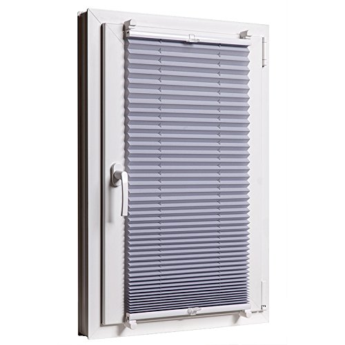 TEXMAXX Store plissé en gris, sans perçage facile à poser, longueur x largeur 65x130 cm - accesoires compris. code EAN 4251262757805 