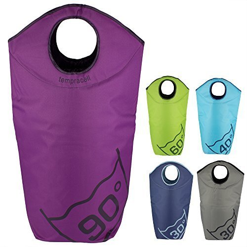 tempracell Tempracell - Paniers à linge pliables - Grand sac de linge sale - Avec inscription degrés de lavage - Violet 90 degrés code EAN 4251329900649 