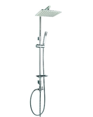 Sanlingo Design Set de Douche Barre Douche de tête Douchette Effet Douche à pluie Chrome 4260078571505 (4260078571505)