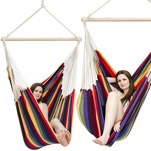 Hamac XXL | Hamac de toile en coton pour 2 personnes | hamac poids max. 150 kg | hamac grand pour se balancer en toile 185x130 cm | 100% coton | Hamac incl. pivots | couleur arc-en-ciel 4260096058095 AMANKA Hamac XXL | Hamac de toile en coton pour 2 personnes | hamac poids max. 150 kg | hamac grand pour se balancer en toile 185x130 cm | 100% coton | Hamac incl. pivots | couleur arc-en-ciel 4260096058095 AMANKA