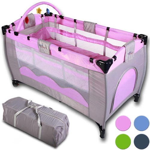 - lit bébé de voyage - lit parapluie - rose - a...