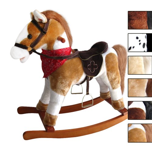 - cheval à bascule en bois et peluche à effets ...