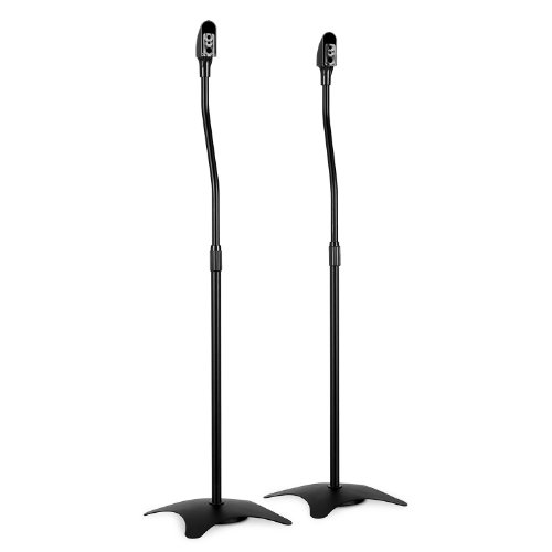 - 2 pieds enceintes, universels pour enceintes satellites et haut-parleurs (fixation universelle, hauteur réglable : 68-110 cm) - noir 4260130925789 Electronic-Star