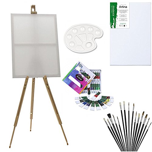 Chevalet de campagne + set de 28 pièces pour pe...