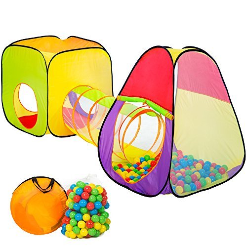 Tente cubique pour enfants avec tunnel + 200 ba...