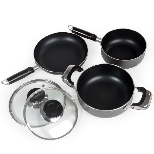 5 pièces ensemble de marmites en fonte d'aluminium