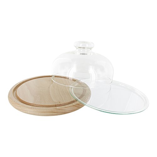 Cloche à fromage set käseglocke mit holz- und g...