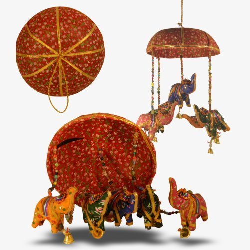 Décoration MOBILE Suspension Éléphants en tissu...