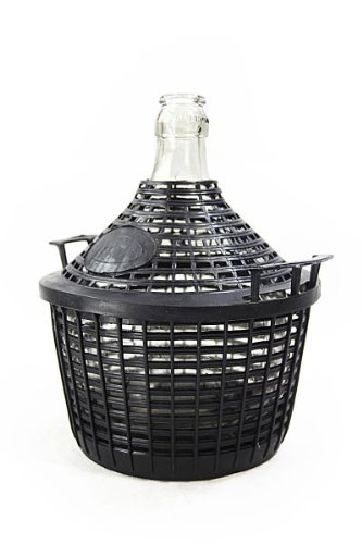 Bonbonne en verre 10 litres avec corbeille en p...