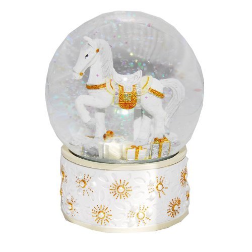 20013 Boule á neige noel avec cheval à bascule