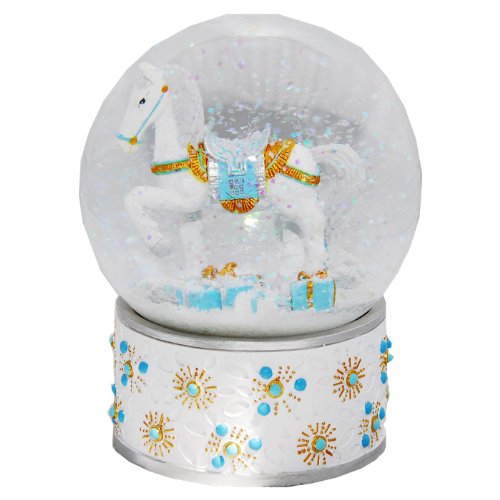 20016 Boule á neige noel avec cheval à bascule ...