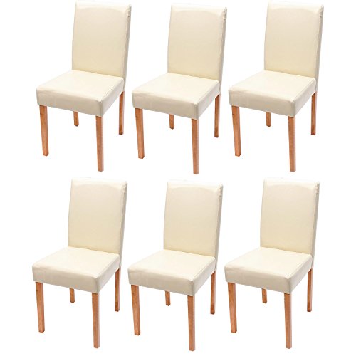 Lot de 6 chaises de séjour Littau, cuir reconst...