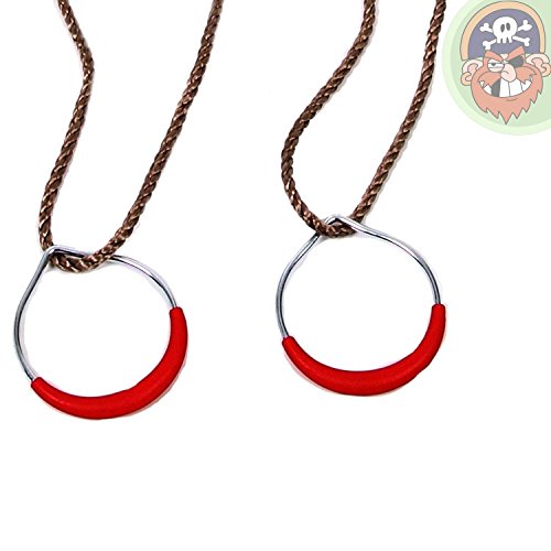 Anneaux de corde, anneaux de gymnastique rouges avec corde 4260255833327 Gartenpirat