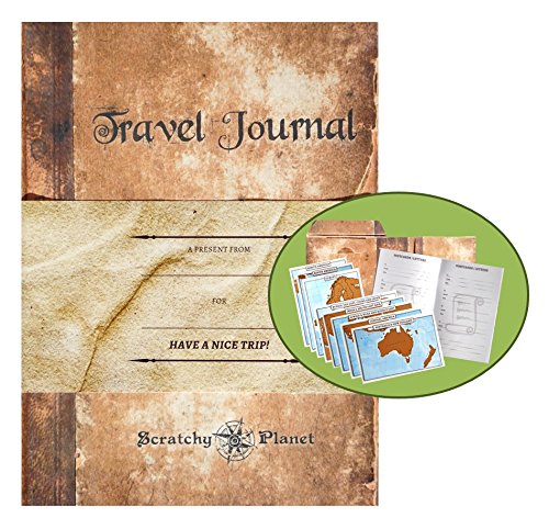 Travel journal - carnet de voyage pour les notes de voyage, incluant 8 cartes du monde à gratter, un journal de voyage avec des cartes du monde à gratter 4260267630259 Scratchy Planet