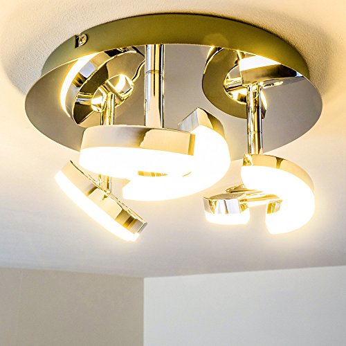 hofstein Plafonnier rond LED 3 spots Paris 3 x 6 Watt -1350 Lumen - 3000 Kelvin code EAN 4260303165288 