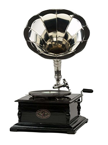 Gramophone à pavillon pour disque 78 tours / bo...