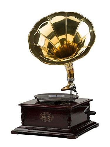 Gramophone style antique avec pavillon - disque...