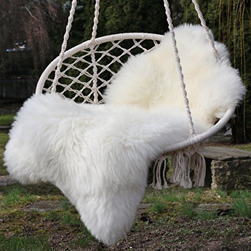 der-Fellmann Peau d'agneau blanche - régulation de température pour chaque saison également idéal comme couverture en fourrure d'agneau (100-110 cm) code EAN 4260307281618 