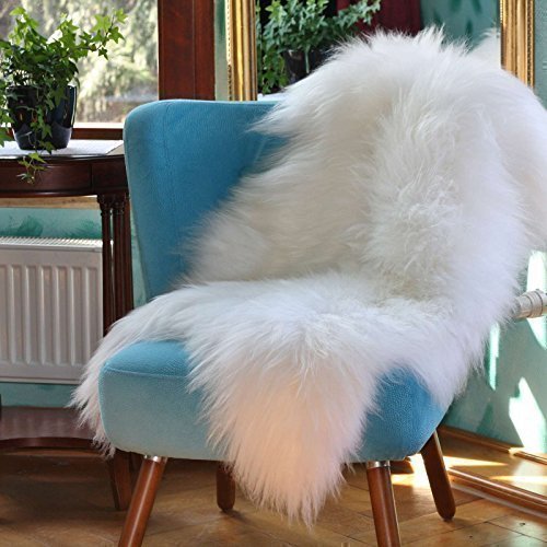 cuir d'agneau blanc Islande 110-120 cm