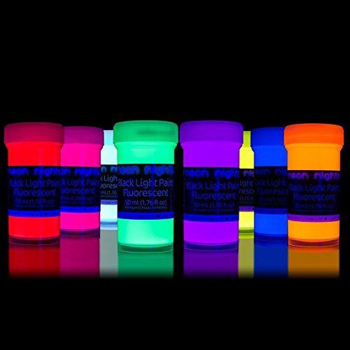 8 x peinture uv fluorescente pour lumière noire