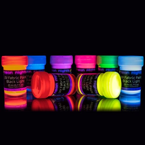 8 x peinture uv fluo teinture tissu textile t-s...