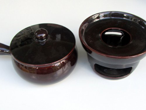Petit fondue pour fondue, réchaud avec son pot brillant, marron brillant 4260320382699 Lisas Landleben Petit fondue pour fondue, réchaud avec son pot brillant, marron brillant 4260320382699 Lisas Landleben