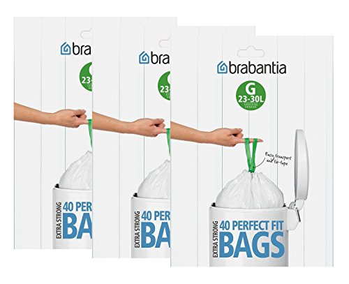 Lot de 3 x 40 sacs poubelle taille g 30 l
