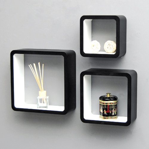 Lot de 3 étagères design mur 5732 retró 70s cub...