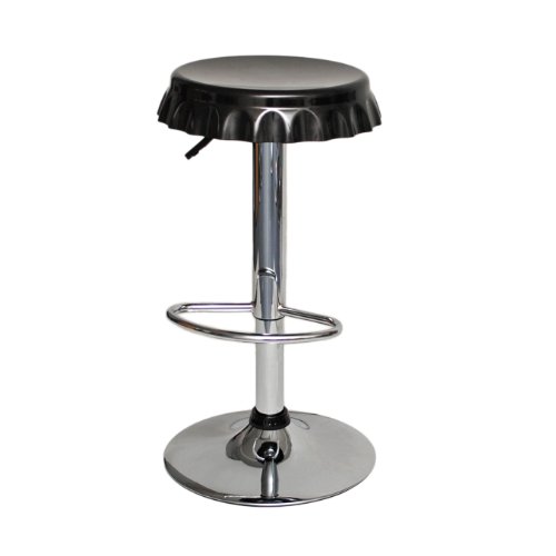 1 x Tabouret de bar Siège en noir du look 