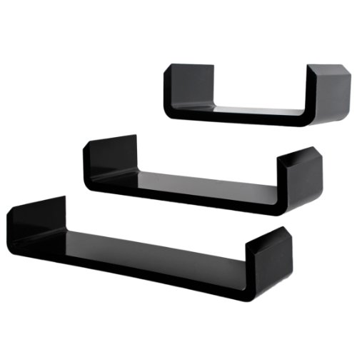 Lot de 3 étagères murales du look Rétro pour CD...