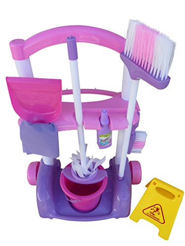 Seruna A108, 9 pièces nettoyage de jouet avec des chariots de nettoyage, sacs poubelles, vitres, seau, brosse et propres - pour les petites femmes de ménage. Mama empêcher de jouer ... 4260335191156 (4260335191156)