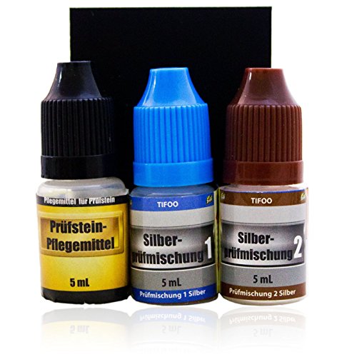 Goldanalytix Assortiment de test d'argent (2 x 5 ml) avec pierre de touche 4260337040063 (4260337040063)