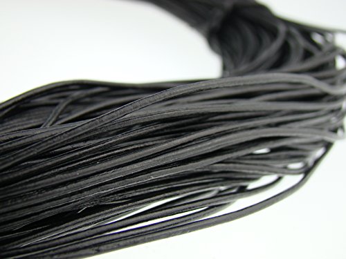 Esnado Ficelle ronde en cuir 1 mm Noir Plusieur...