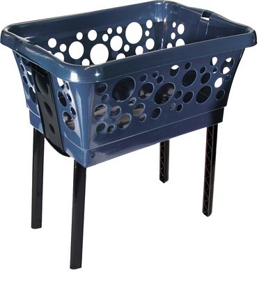 Simon Corbeille à linge / Panier à linge en plastique avec pieds rabattables - blanc, bleu ou vert (bleu) code EAN 4260342040188 