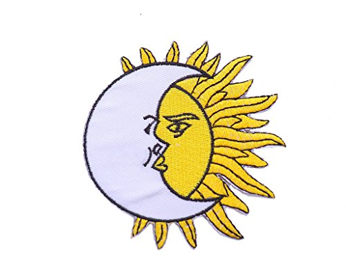 Le soleil et la lune 8 cm ecusson patch thermoc...