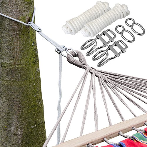 Ensemble pour Accrocher votre Hamac aux Arbres | Corde de 6 m | Poids maximum supporté 160 Kg | Kit Complet 4260352174682 AMANKA Ensemble pour Accrocher votre Hamac aux Arbres | Corde de 6 m | Poids maximum supporté 160 Kg | Kit Complet 4260352174682 AMANKA