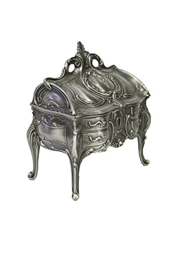 Coffret à bijoux motif baroque rétro secrétaire style gothique en métal argenté 4260356161022 Dark-Desires