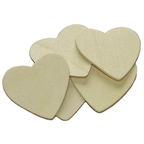 30 coeurs en bois naturel, petits coeurs en boi...