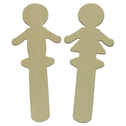 Lot de 10 figurines en bois à peindre, marionne...