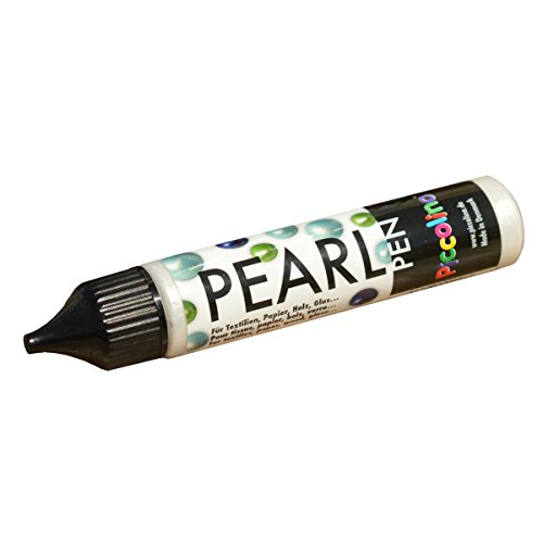 Piccolino-Malfarben Junker PICCOLINO Stylo perle 3D - Peinture textile 3D - Noir 28ml- stylo perle de nacre - Applicable sur tissus, papier, bois, verre, métal... code EAN 4260356783088 