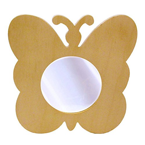 Miroir en bois en forme de Papillon 15x15,5cm -...