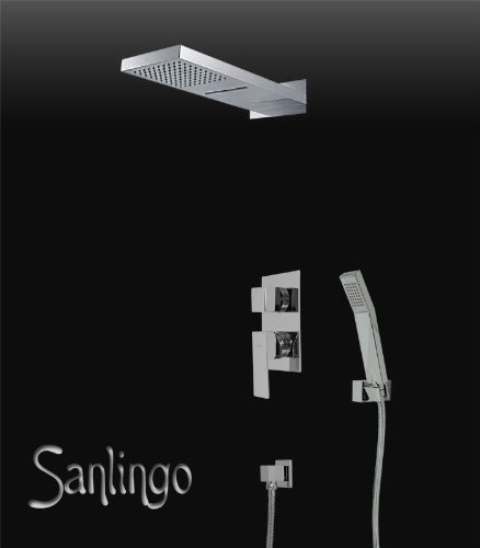 Sanlingo Complet Set de douche Cascade Bras de pluie Encastré Robinet Chrome Sanlingo 4260360521461 (4260360521461)