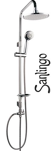 Sanlingo Bain Set de Douche de pluie Douchette Porte-savon Rond Chrome LED Sanlingo 4260360526138 (4260360526138)